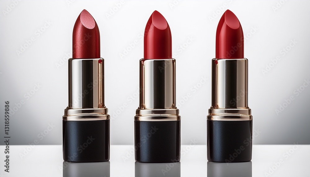 Obraz premium 白い背景に単体で配置された、赤い口紅