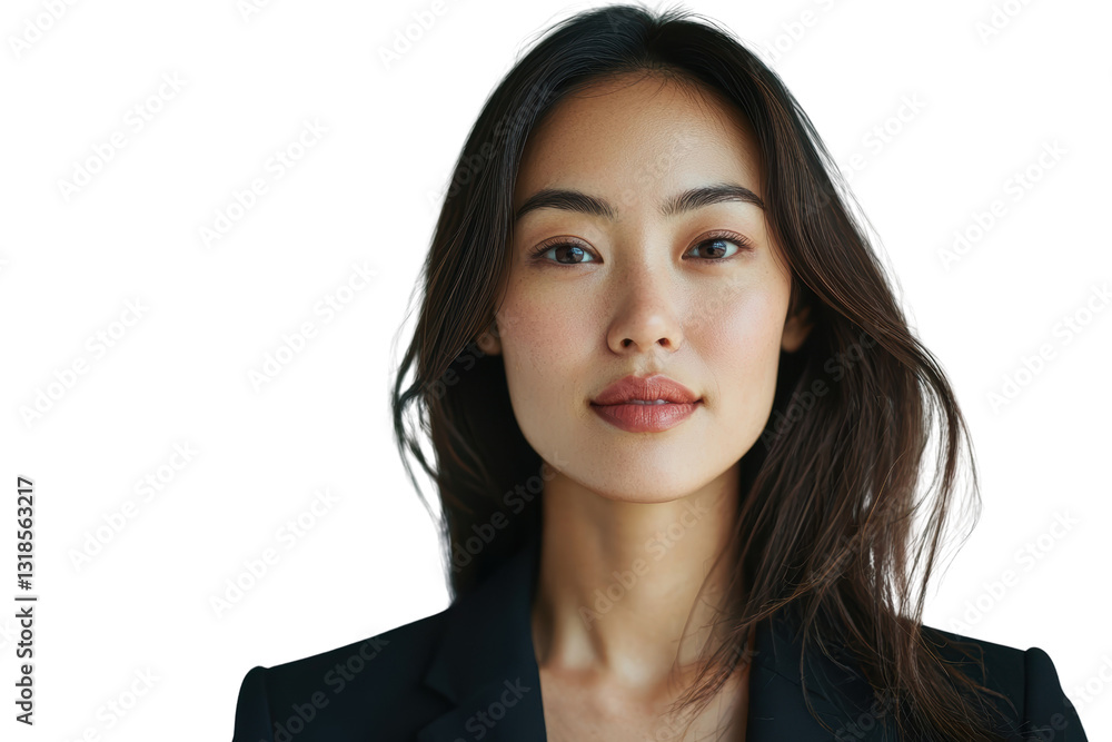 confident woman with long hair, wearing black blazer, gazes directly at camera, exuding professionalism and poise confident woman with long hair, wearing black blazer, gazes directly at camera, exuding professionalism and poise