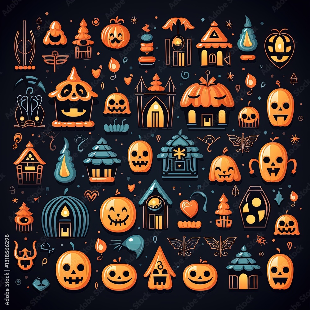 Creepy Halloween decorations with bats and skeletons Creepy Halloween decorations with bats and skeletons