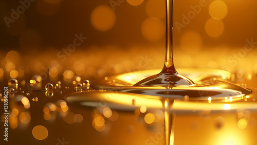 Golden Liquid Splendor: A Dazzling Close-Up View