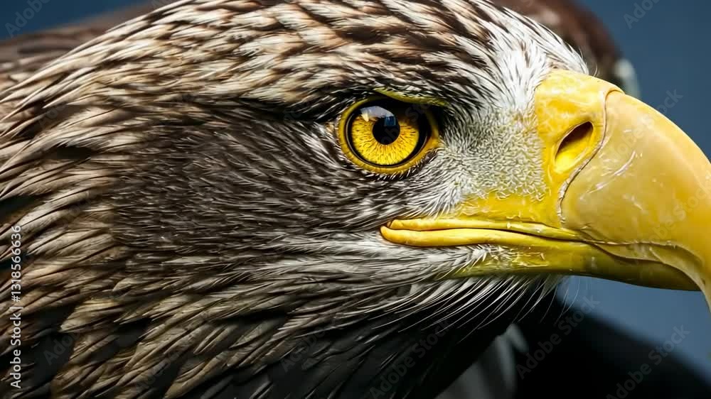 Majestic eagle focuses intently with sharp eyes and vibrant plumage Majestic eagle focuses intently with sharp eyes and vibrant plumage