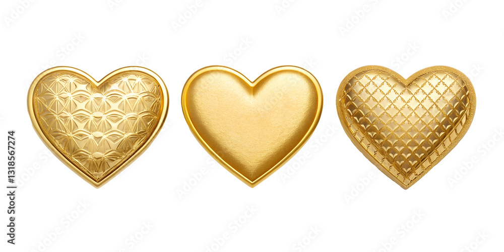 Golden Hearts on White, Elegant Heart Designs, Romantic Golden Hearts, Cut Out Golden Hearts on White, Elegant Heart Designs, Romantic Golden Hearts, Cut Out
