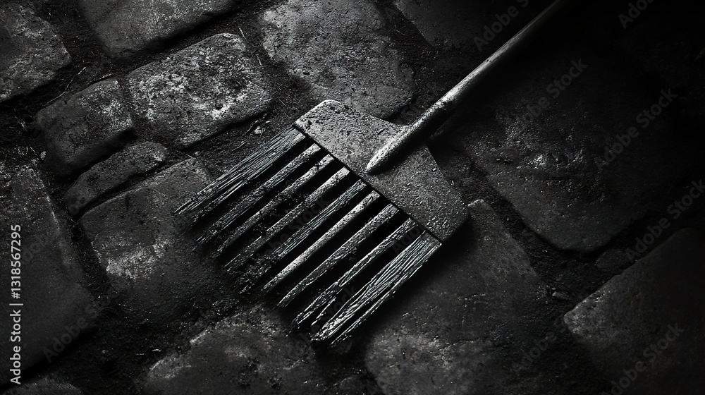 Black and White Cobblestone Street Photography