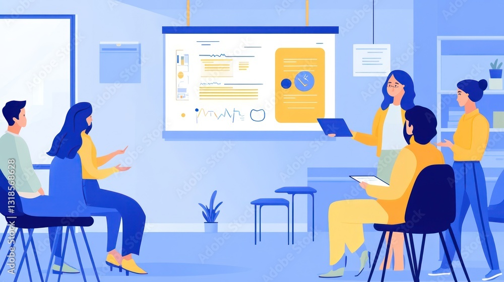 Business presentation in modern office Business presentation in modern office