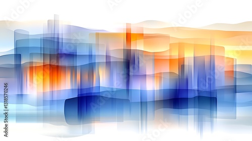 A minimalist tech-inspired design with glowing diagonal lines and smooth gradients in blue and purple hues.