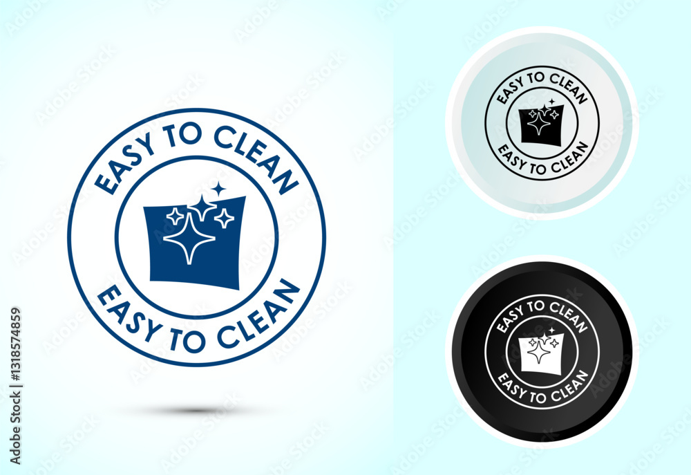 Obraz premium Easy cleaning icon design illustration. Clean surface icon sign symbol, Color black and white