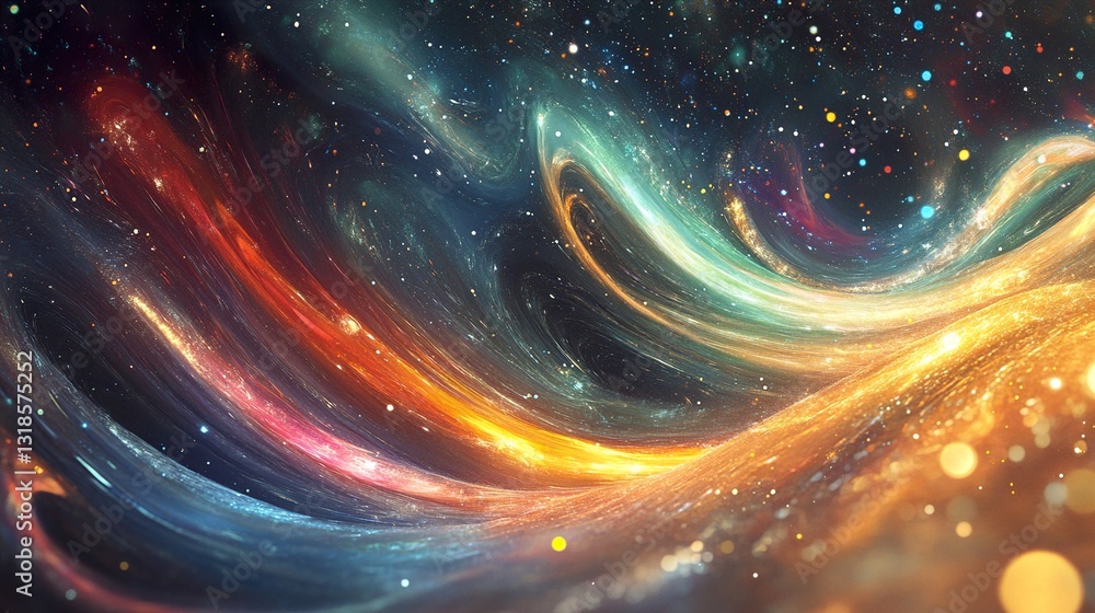 Cosmic swirls: A vibrant abstract space art