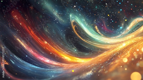 Obraz na płótnie Cosmic swirls: A vibrant abstract space art w salonie