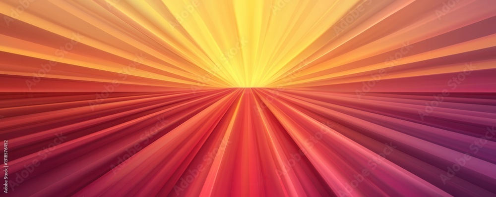 Obraz premium vibrant abstract image features dynamic rays of yellow and red converging towards central point, creating sense of movement and energy. gradient effect enhances depth and intensity of colors