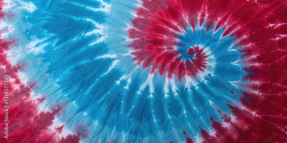 Obraz premium Abstract Swirling Tie Dye Pattern in Hues of Blue and Red