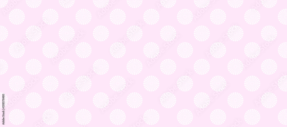 Pink background and white polka dot vector seamless pattern with circles Pink background and white polka dot vector seamless pattern with circles