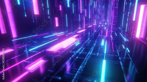 Neon Corridor of the Future