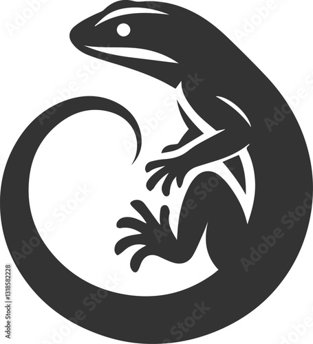 Lizard sitting with its tail wrapped around its body animal vector