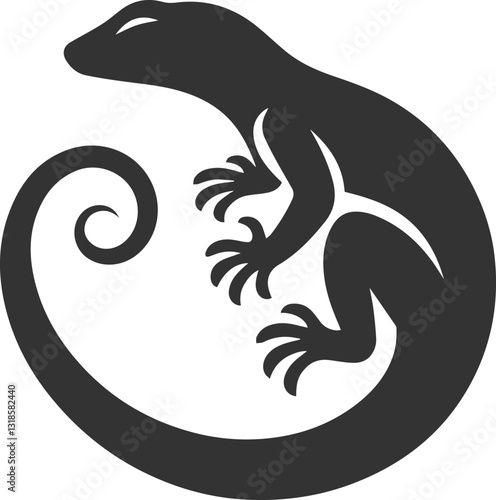 Lizard sitting with its tail wrapped around its body animal vector