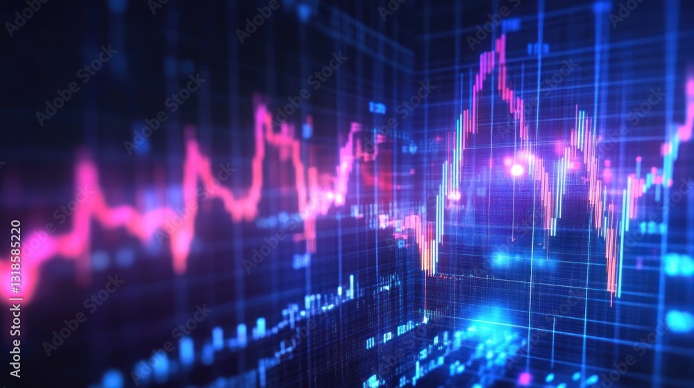 Fototapeta premium Digital Stock Market Data Display (2)