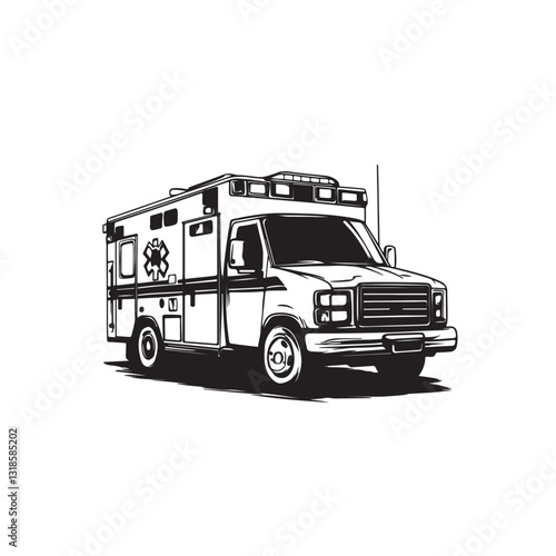vector illustration of a ambulance