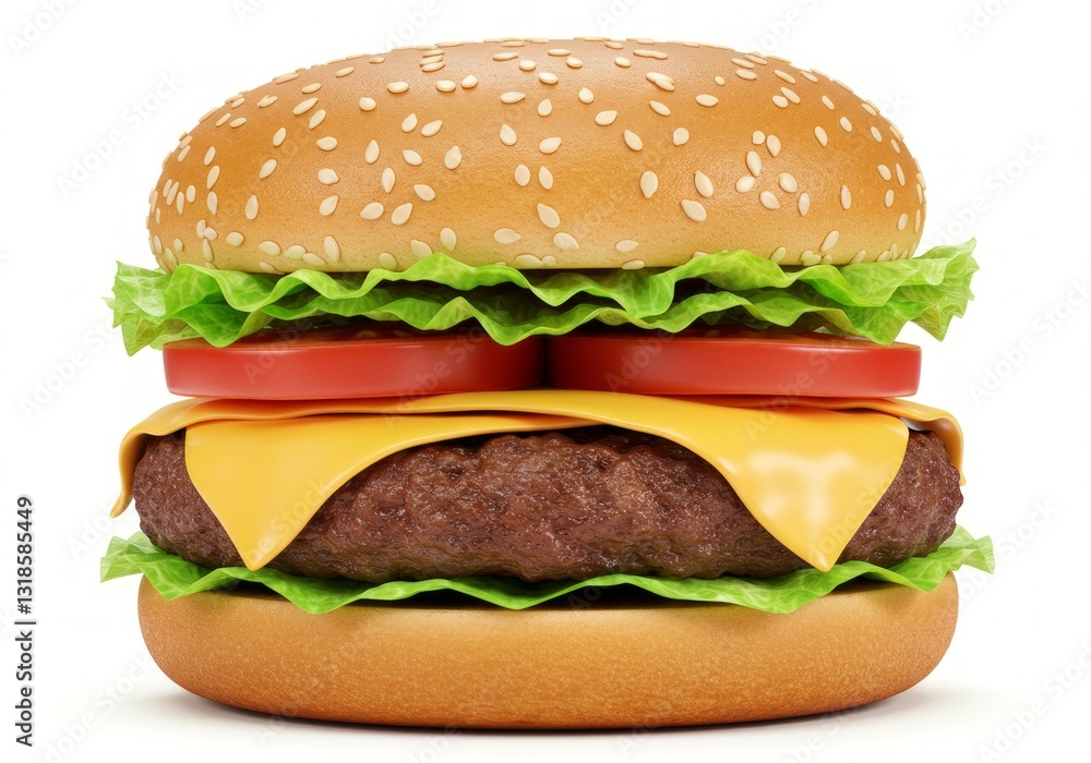 Cheeseburger with sesame bun Cheeseburger with sesame bun