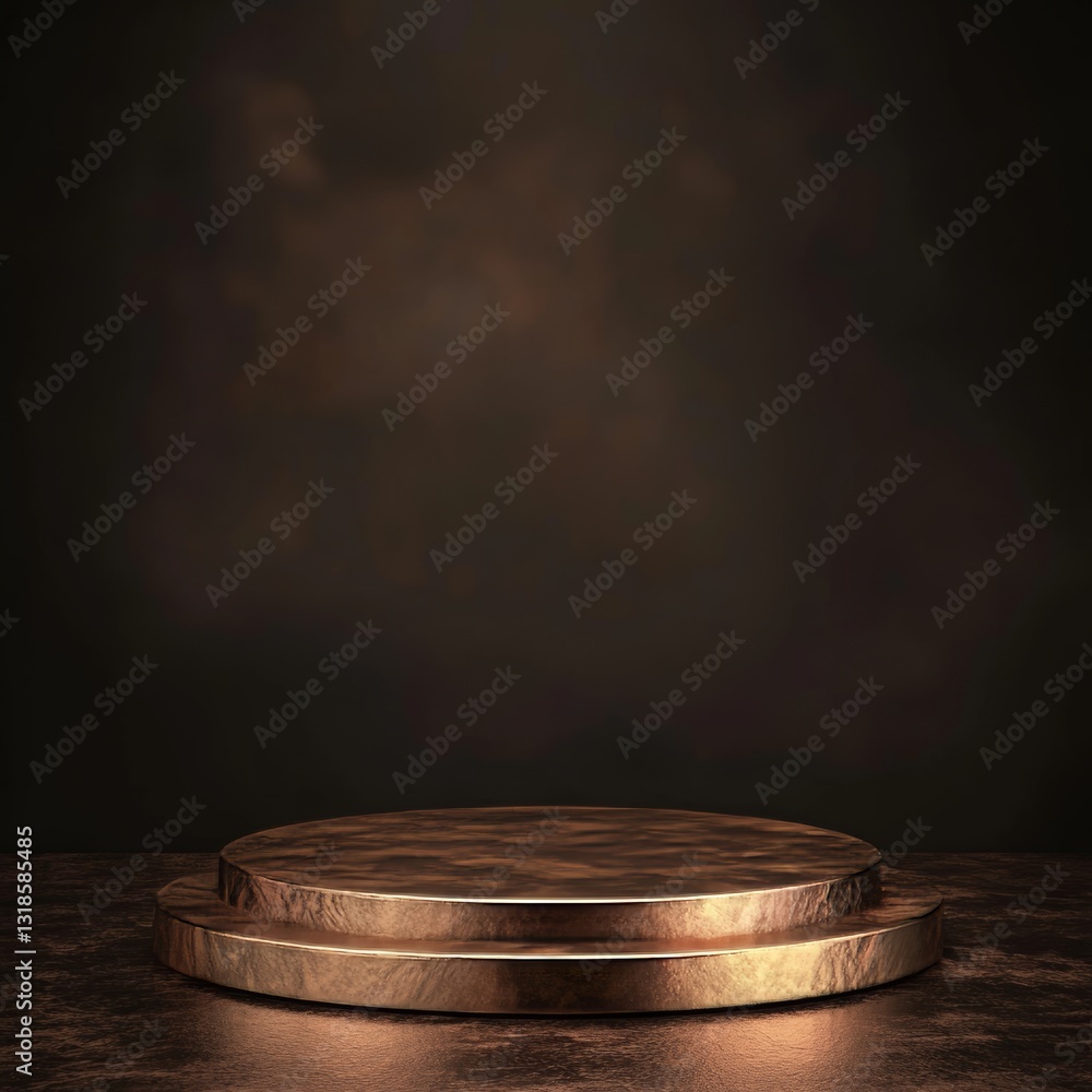 Wooden pedestal on a dark background. 3d rendering. Wooden pedestal on a dark background. 3d rendering.