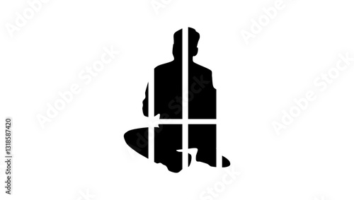 prisoner symbol,  black isolated silhouette