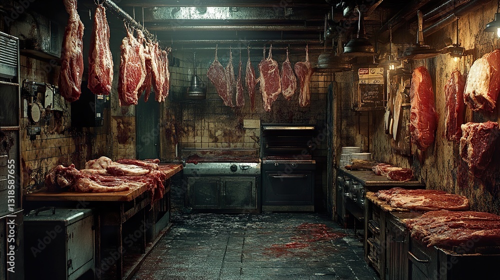 Dark and Bloody Butcher Shop: A Grungy Food Photography
