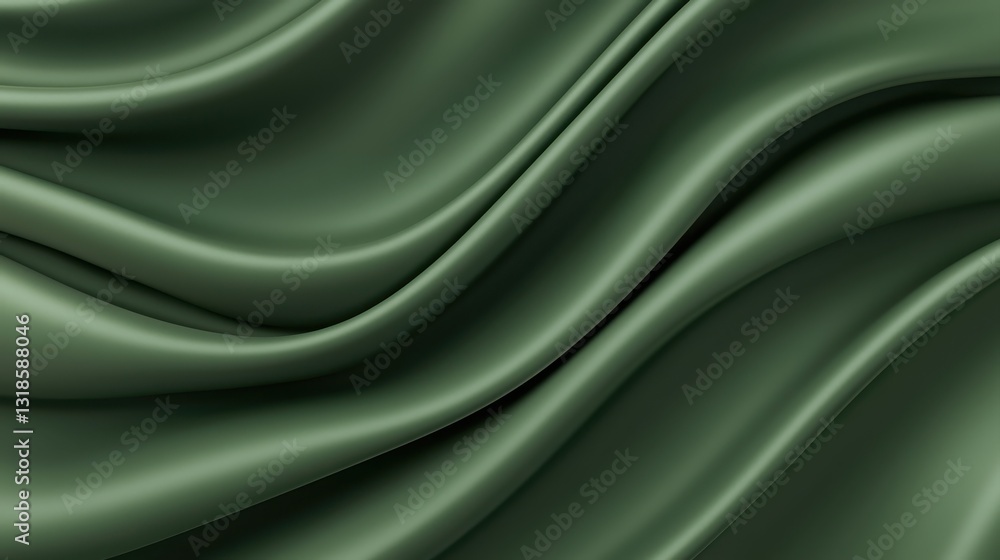 Elegant green fabric texture with soft, wavy folds creating a luxurious look. Elegant green fabric texture with soft, wavy folds creating a luxurious look.