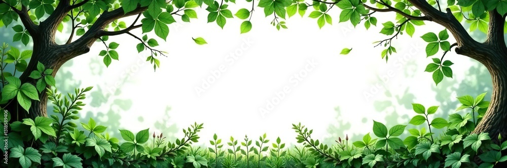 Vines and foliage isolated on white background, garden, botanical