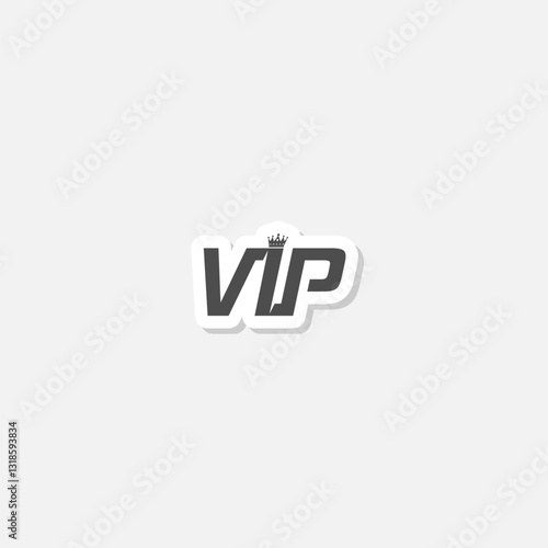 Free Download  VIP one line icon sticker isolated on gray background  - GFXLoad