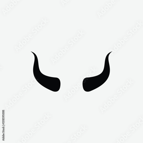 Devil horn icon vector flat style logo design template