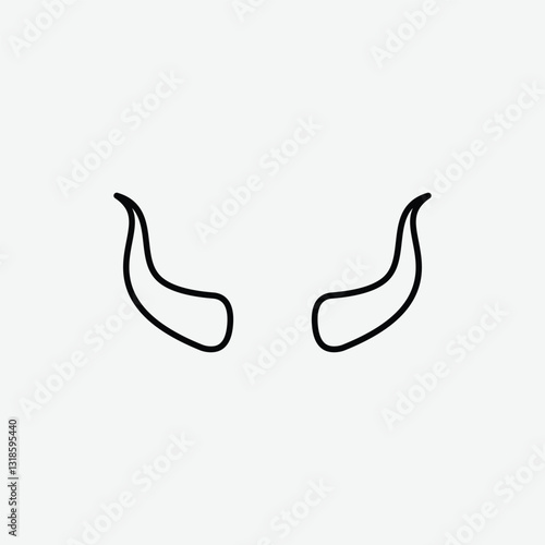 Devil horn icon vector flat style logo design template
