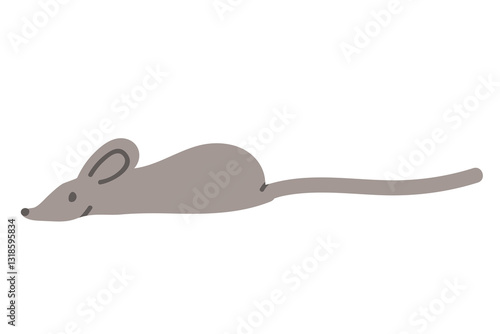 Mouse icon doodle. Vector illustration of a mouse or a toy for a cat. Isolate on white.