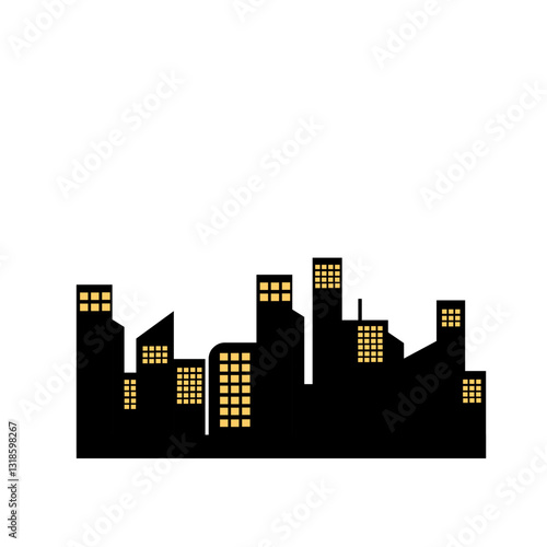 City silhouette vector set. Panorama city background.