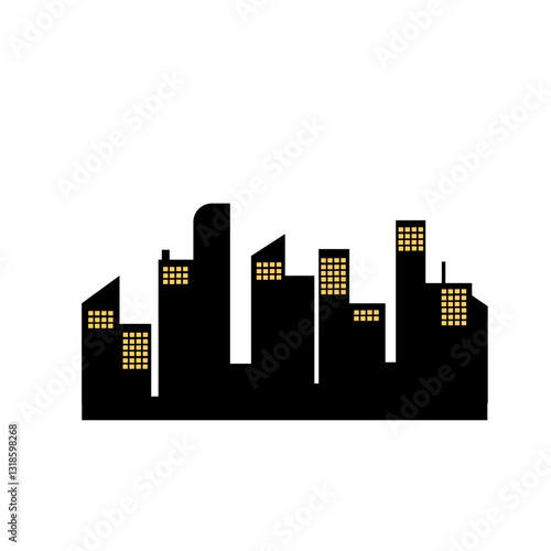 City silhouette vector set. Panorama city background.