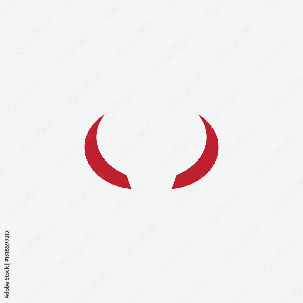 Devil horn icon vector flat style logo design template Devil horn icon vector flat style logo design template