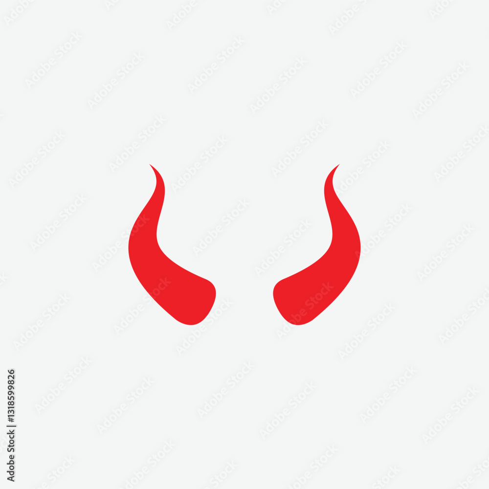 Devil horn icon vector flat style logo design template Devil horn icon vector flat style logo design template