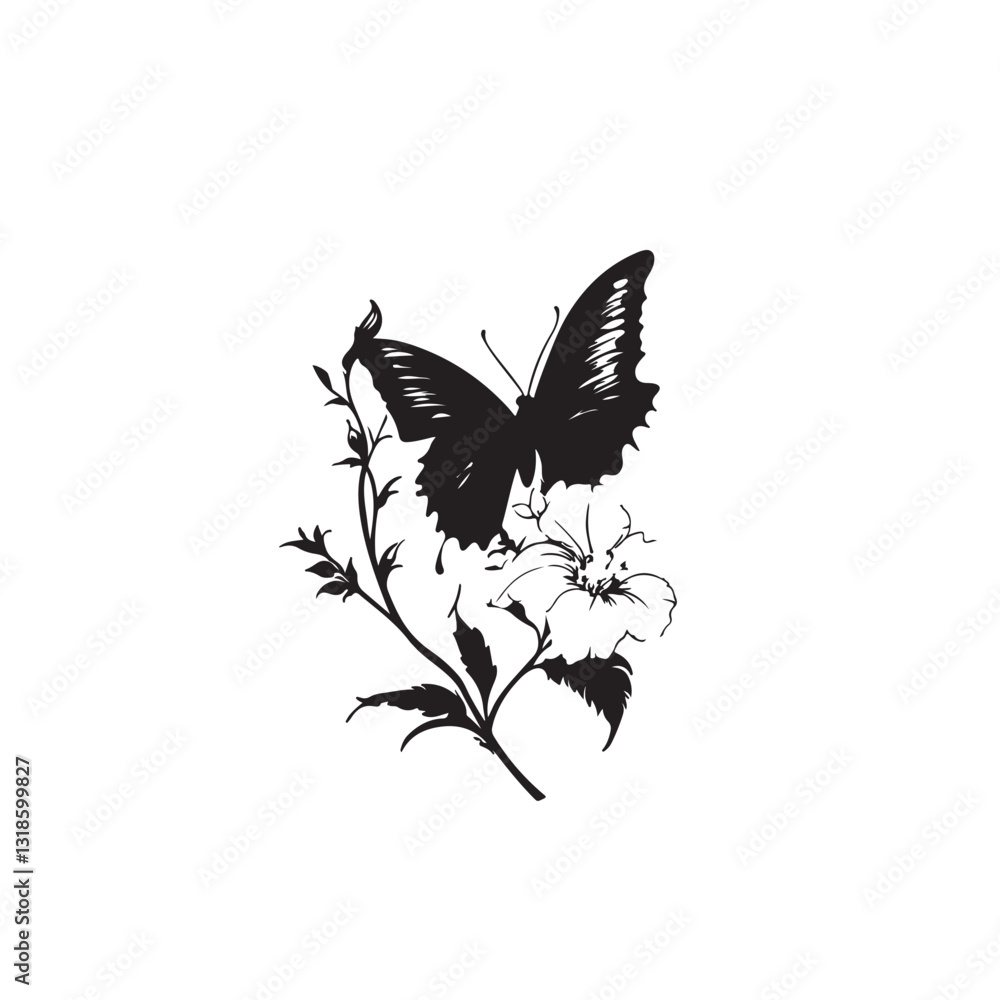 Fototapeta premium butterfly and flowers