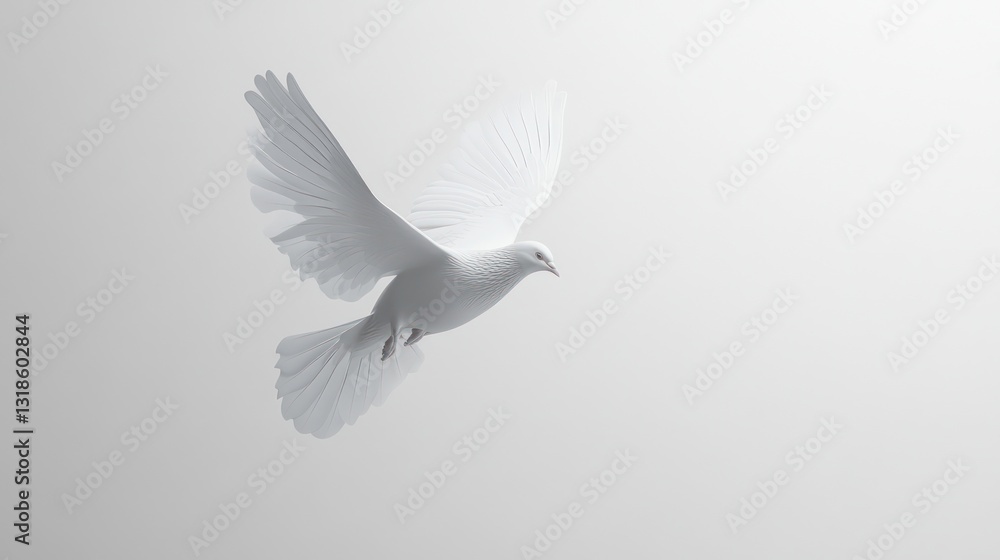 Serene White Dove in Flight: A Symbol of Peace and Hope Serene White Dove in Flight: A Symbol of Peace and Hope