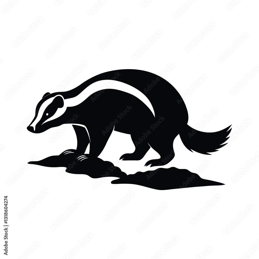 Obraz premium honey badger vector illustration