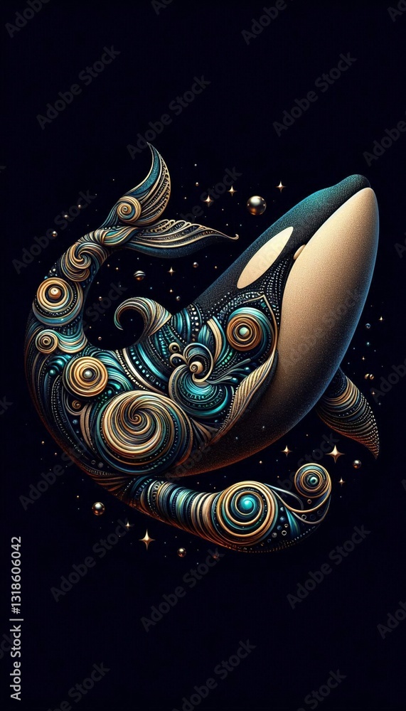 Fototapeta premium 3d killer whale fantasy model