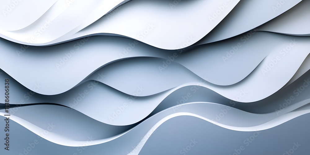 Obraz premium Abstract Wave Patterns in Soft Gray and White Colors