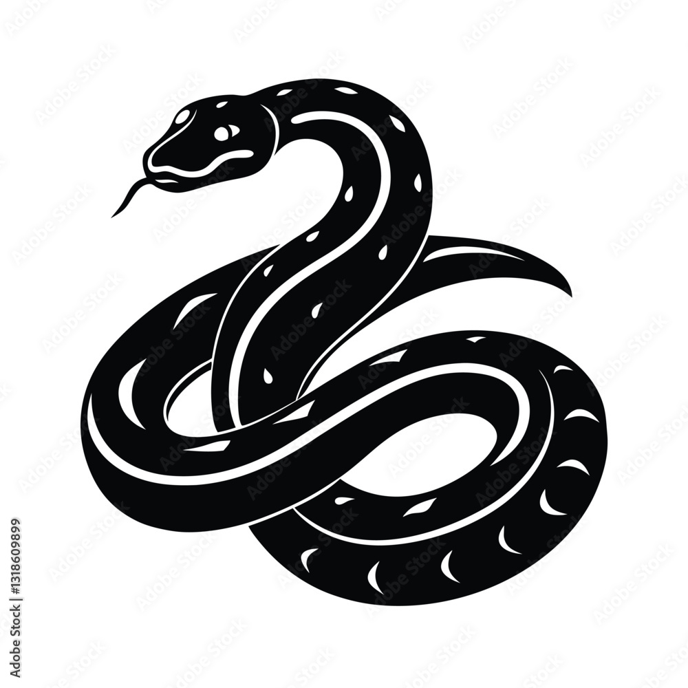 Obraz premium black snake vector illustration