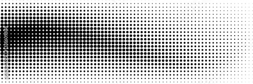 Set of halftone dots gradient pattern texture isolated on white background. Straight dotted spots using halftone circle dot raster texture. Vector blot half tone collection.