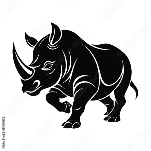 rhino vector Silhouettes illustration