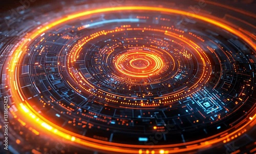 Wallpaper Mural Sci-fi cosmic vortex with swirling glowing energy, symbolizing space-time travel, wormholes, and interstellar dynamics. Torontodigital.ca