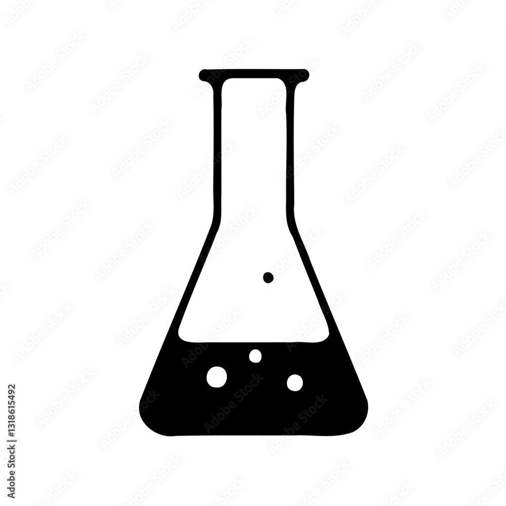 Abstract Science Experiment Flask Icon Concept Abstract Science Experiment Flask Icon Concept