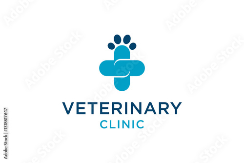 Veterinary Logo Design Template. Pet Care Logo Vector and Pet Clinic Symbol.