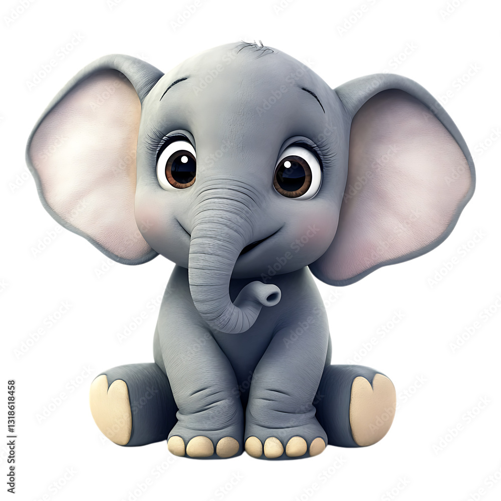 Fototapeta premium PNG Baby Elephant against a transparent background