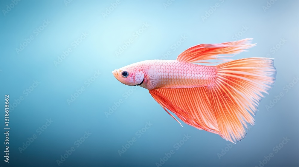Fototapeta premium Stunning betta fish showcasing vibrant hues against a dark background in a captivating aquarium setting
