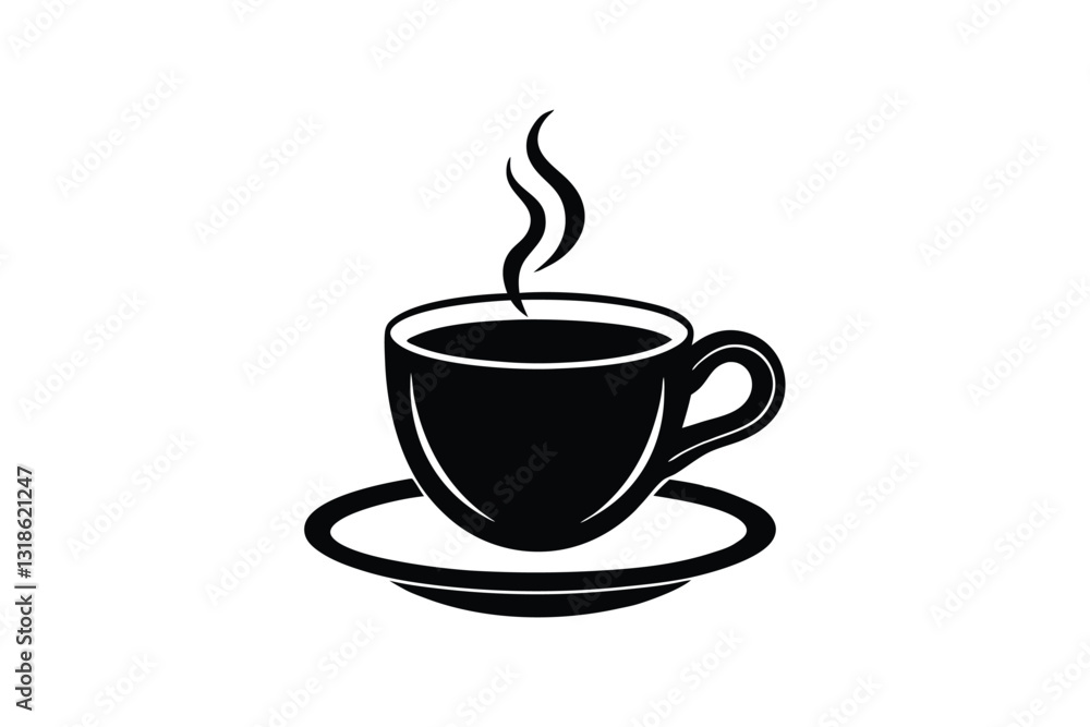 Obraz premium Silhouette art illustration of a cozy coffee cup vector design.eps