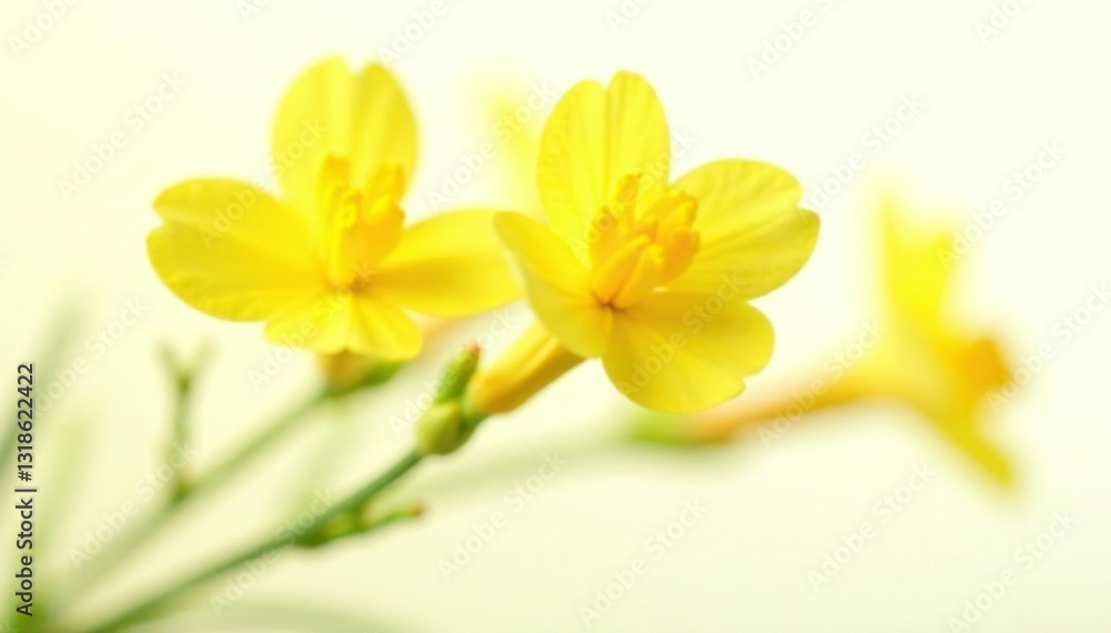 Obraz premium Isolated yellow snapdragon flowers against white backdrop, isolated, snapdragon