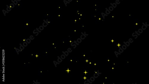 無数の青い星の中を進むアニメーション（透過）（ループ）
